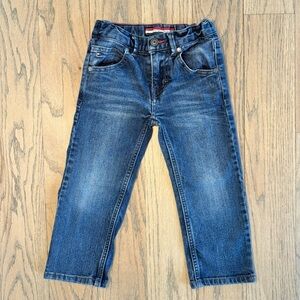 Tommy Hilfiger Toddler Boys Dark Wash Slim Fit Adjustable Waist Blue Jeans Sz 3T